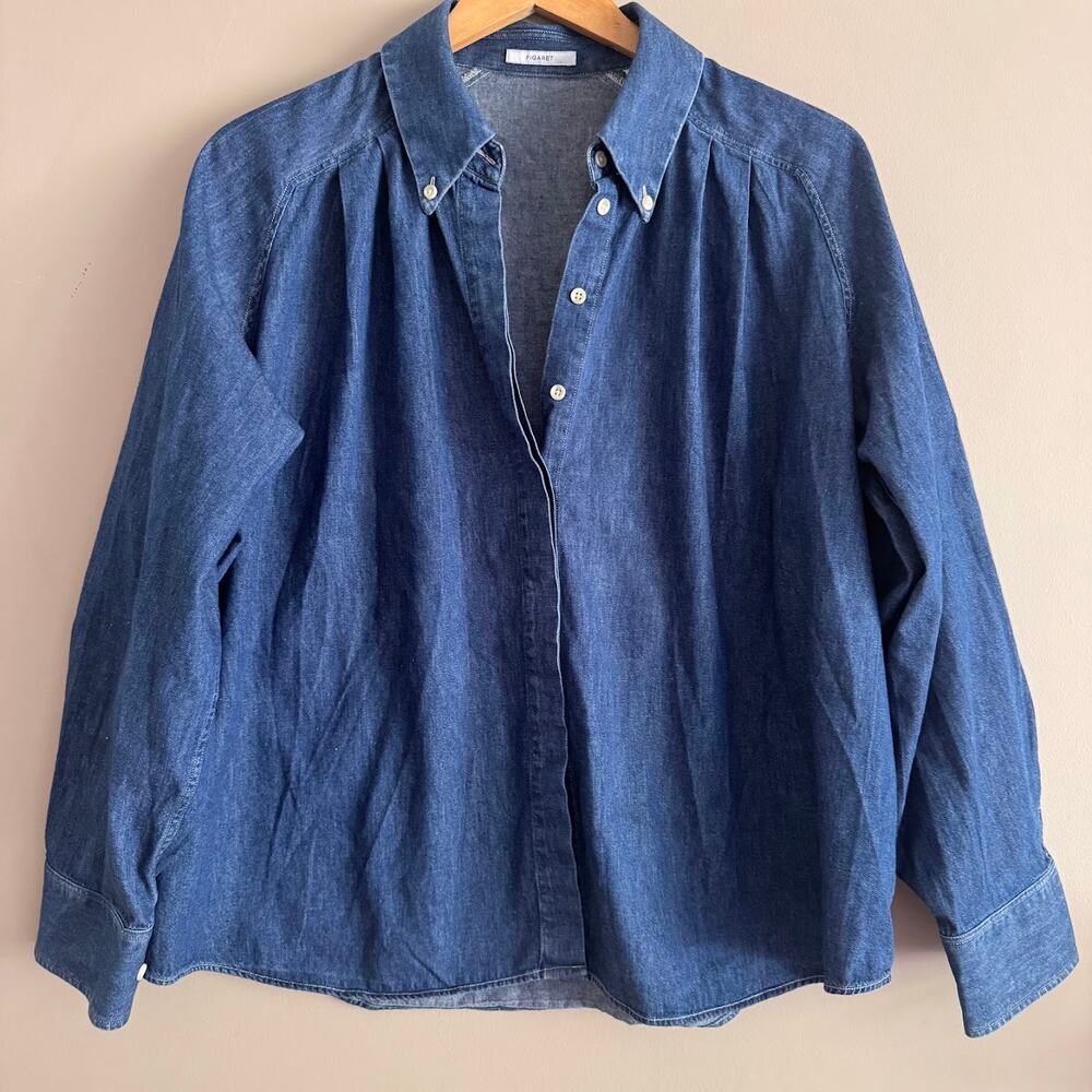 FIGARET Paris Button Down Denim Chambray Shirt EU 42, US 10